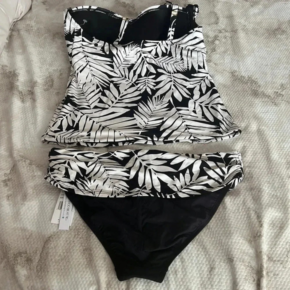 leu Rod Beattie Urban Oasis Tie Front Tankini Swim Top and Bottom - Picture 12 of 14